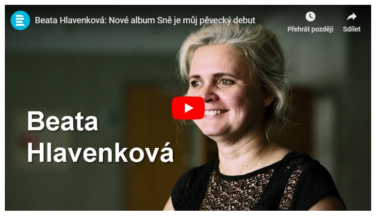 Beata Hlavenková: Nové album Sně je můj pěvecký debut – Vizitka na ČRo Vltava
